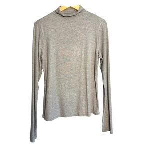 Z Supply Gray Long Sleeve Mock Neck Top Size XL Soft Stretch Basic
